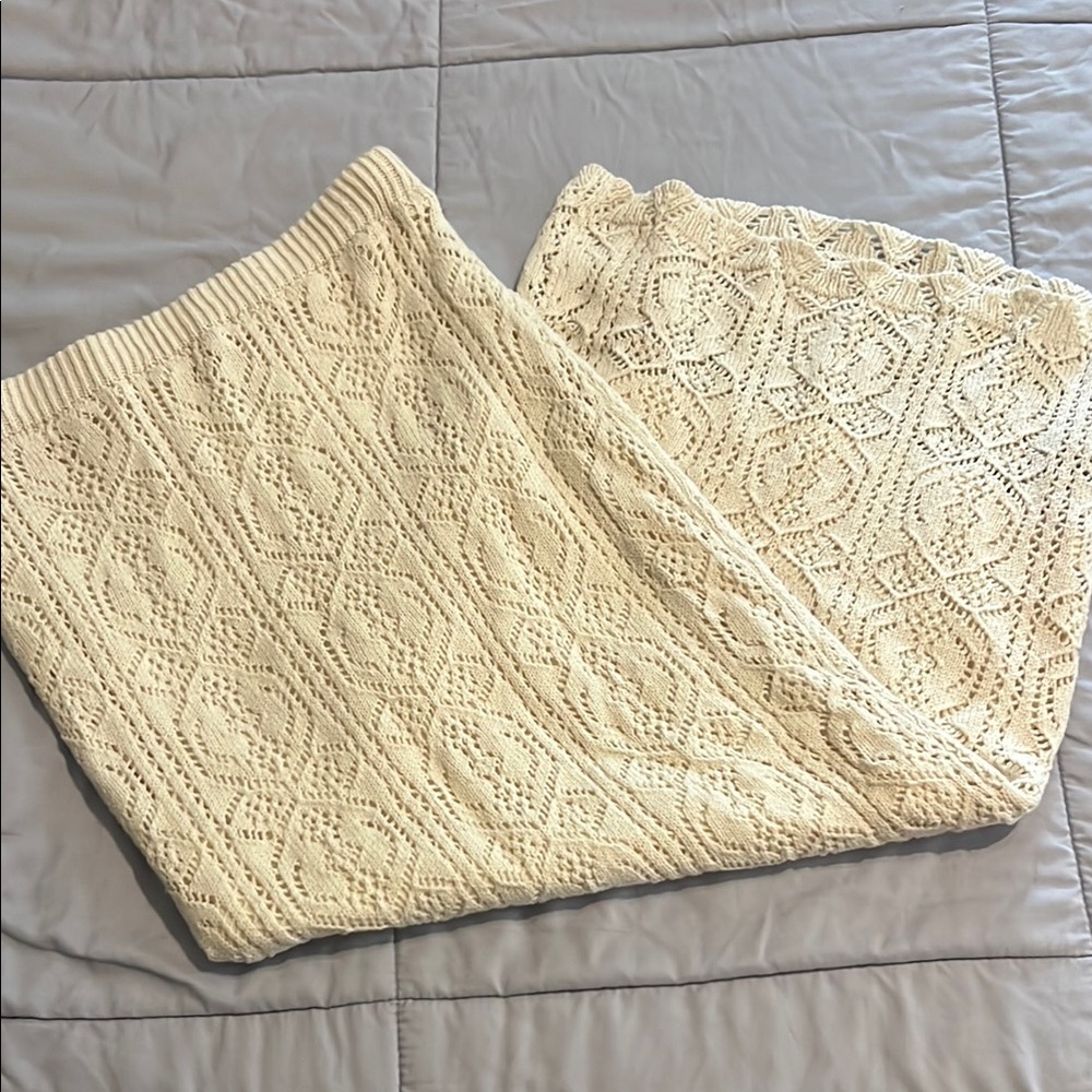 Freshman Cream Ivory Knit Maxi Skirt with lining NWOT Size Small